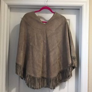GENUINE Suede Leather Poncho